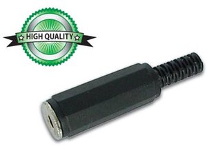 CONECTOR JACK HEMBRA ESTEREO 35mm PLASTICO NEGRO