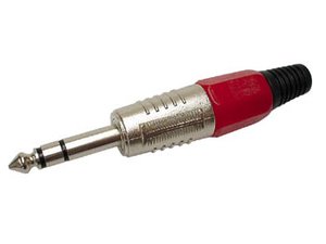 CONECTOR JACK MACHO PROFESIONAL ESTEREO 635mm ROJO