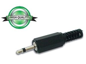 CONECTOR JACK MACHO MONO 25mm PLASTICO NEGRO MINIJACK