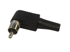 CONECTOR RCA MACHO ACODADO 90 NEGRO CONEXION POR TORNILLO