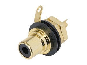 REAN CONECTOR DE CHASIS PARA EMPOTRAR PHONO RCA CONTACTOS DORADOS