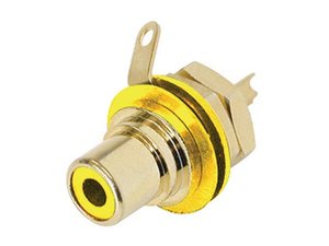 REAN CONECTOR DE CHASIS EMPOTRAR PHONO RCA CONTACTOS DORADOS AMARILLO