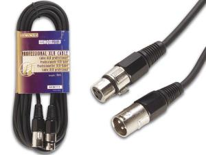 CABLE ADAPTADOR XLR PROFESIONAL  XLR MACHO  XLR HEMBRA COLOR NEGRO  1 m