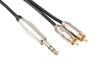 CABLE DE AUDIO CONVERSOR ADAPTADOR  2 x RCA MACHO  JACK STEREO 635mm  6m