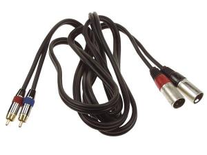 CABLE CONVERSOR  CONECTOR 2 x XLR MACHO 3 POLOS   2 x RCA MACHO  1 m