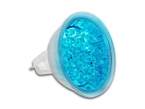 BOMBILLA LED COLOR AZUL CONEXION MR16 12Vac CONSUMO 084W