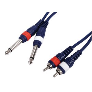 CABLE AUDIO 2xRCA MACHO LR  2xMONO JACK 635mm 150 m