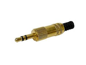 CONECTOR DE AUDIO JACK MACHO 35mm ESTEREO DORADO  4mm