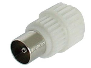 CONECTOR DE TV MACHO PLASTICO 95mm  23mm BLANCO