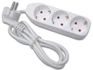 BASE MULTIPLE REGLETA DE 3 TOMAS SHUKO TT TOMA TIERRA CABLE 15m COLOR BLANCO