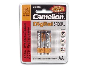 PILA RECARGABLE NiMh AA 12V 2200mAh BATERIA  2 BLISTER