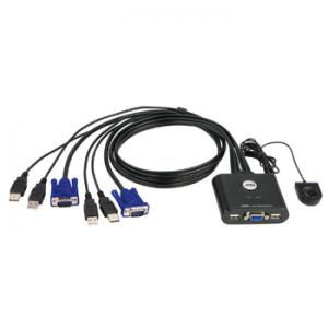 CONMUTADOR KVM 2 PUERTOS 2 CABLES 18m  INTERRUPTOR