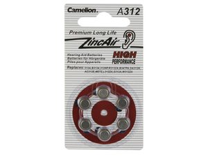 PILA BOTON AUDIFONO ZINC AIRE A312 14V 160mAh  6 UNIDADES