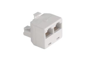 ADAPTADOR TELEFONO TIPO T  1 MACHO  2 HEMBRA 8P8C