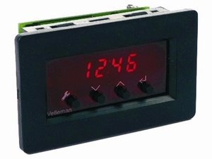 RELOJ PANEL UNIVERSAL LEDs COLOR ROJO SALIDA ALARMA