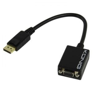 CABLE VIDEO DISPLAYPORT MACHO  VGA HEMBRA 02m NEGRO