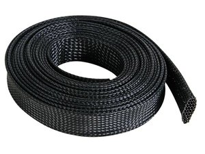MANGUITO CUBRE CABLE ELASTICO DE NYLON COLOR NEGRO  20mm x 5 m
