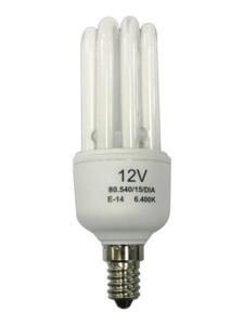 BOMBILLA BAJO CONSUMO 12V DC 15W PARA ENERGIA SOLAR E14