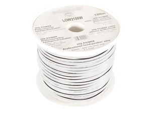 CABLE PARALELO PARA ALTAVOZ DE COLOR BLANCO 2 x 1mm  BOBINA ROLLO DE 100 m