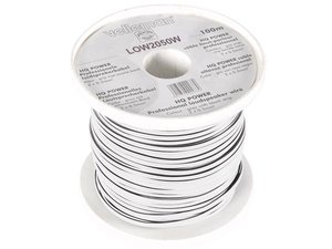 CABLE PARALELO PARA ALTAVOZ DE COLOR BLANCO 2x050mm  BOBINA ROLLO DE 100 m