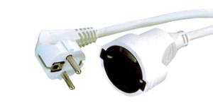CABLE PROLONGADOR LONGITUD 5m BLANCO 16A 250V 3x15mm