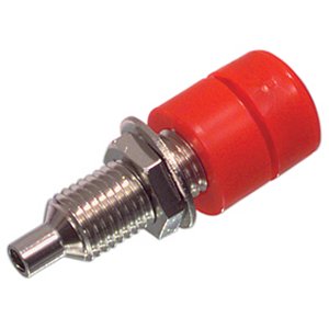 CONECTOR JACK ROJO CHASIS MONTURA AISLADO SOLDAR 4mm