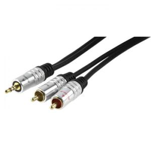 CABLE DE AUDIO JACK 35mm MACHO  2x RCA MACHO 10m ORO