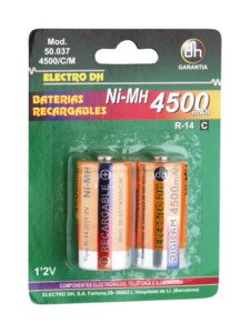BATERIA RECARGALE NIMH 4500 mAh TIPO R14 C