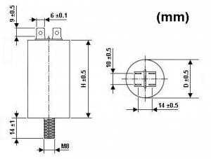 CONDENSADOR DE ARRANQUE MOTOR DOBLE FASTON 20uF  450VAC