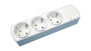 BASE MULTIPLE 3 TOMAS SIN CABLE POLICARBONATO BLANCO