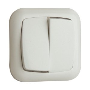 DOBLE INTERRUPTOR EMPOTRABLE SCHUKO COLOR BLANCO