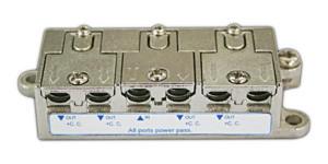 DISTRIBUIDOR SPLITTER DE CONEXION RAPIDA SAT TV CON 4  SALIDAS SIN CONECTORES F