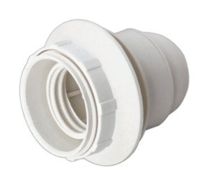 PORTALAMPARAS E27 A ROSCA CON ARANDELA FIJACION CABLE TORNILLO  COLOR BLANCO