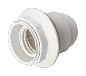 PORTALAMPARAS E27 A ROSCA CON ARANDELA FIJACION CABLE TORNILLO  COLOR BLANCO