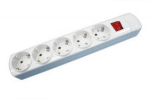 BASE MULTIPLE 5 TOMAS CON CABLE CAMBIABLE POLICARBONATO BLANCO