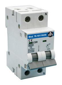 INTERRUPTOR AUTOMATICO MAGNETOTERMICO MCB 2 POLOS 1PN 16A IEC60898 EN 60898