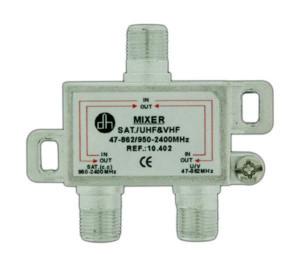 MEZCLADOR DISTRIBUIDOR DIPLEXOR SATELITE SPLITTER 1 ENTRADA 2 SALIDAS 20dB