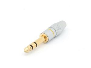 CONECTOR JACK ESTEREO MACHO DE 635mm PROFESIONAL BAADO EN ORO DORADO