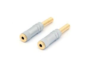 2 x JACK  JUEGO DE 2 CONECTORES ESTEREO JACK HEMBRA DE 35mm ORO PROFESIONAL