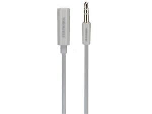 CABLE ADAPTADOR JACK 35 mm 3 POLOS ESTEREO MACHO  HEMBRA  BLANCO  1 m