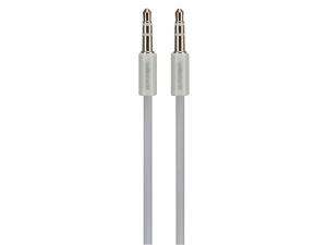 CABLE JACK 35 mm 3 POLOS ESTEREO MACHO  MACHO  COLOR BLANCO  1 m
