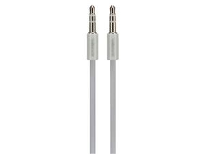 CABLE JACK 35 mm 3 POLOS ESTEREO MACHO  MACHO  COLOR BLANCO  1 m