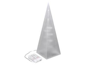 PIRAMIDE CON LEDs DECORATIVA ALIMENTACION A PILAS PVC ESTRELLAS  35cm ALTURA