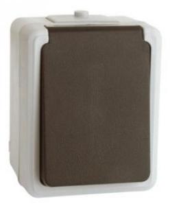 TOMA DE ENCHUFE ESTANCA EXTERIOR TIPO SCHUKO PROTECCION IP54  TAPA TRANSPARENTE