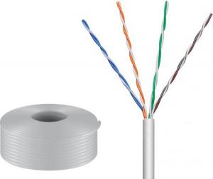 BOBINA ROLLO DE CABLE UTP CAT5E CONDUCTORES 24AWG  COLOR GRIS  100m