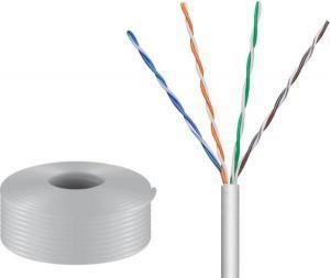 BOBINA ROLLO DE CABLE UTP CAT5E CONDUCTORES 24AWG  COLOR GRIS  1m