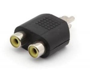 LADRON RCA CONECTOR ADAPTADOR CONVERTIDOR CONVERSOR  MACHO A DOBLE HEMBRA