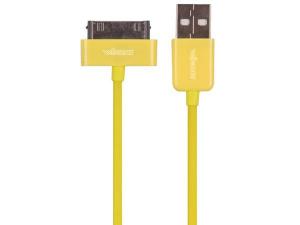 CABLE PARA IPHONE 4  LIGHTNING 30 CLAVIJAS MACHO  USB A  COLOR AMARILLO  1m