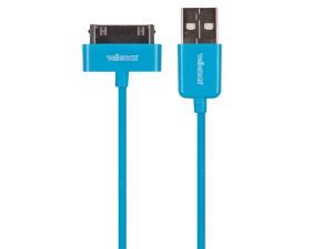 CABLE PARA IPHONE 4  LIGHTNING 30 CLAVIJAS MACHO  USB A  COLOR AZUL  1m