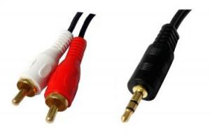 CABLE ADAPTADOR DE 2x RCA MACHO A JACK 35mm 1m